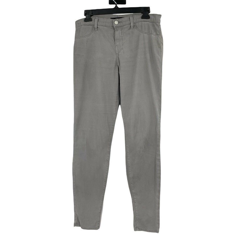 J Brand Sz 10/12 Curvey Jeans Sateen Lightweight Skinny Gray Mid Rise $185
